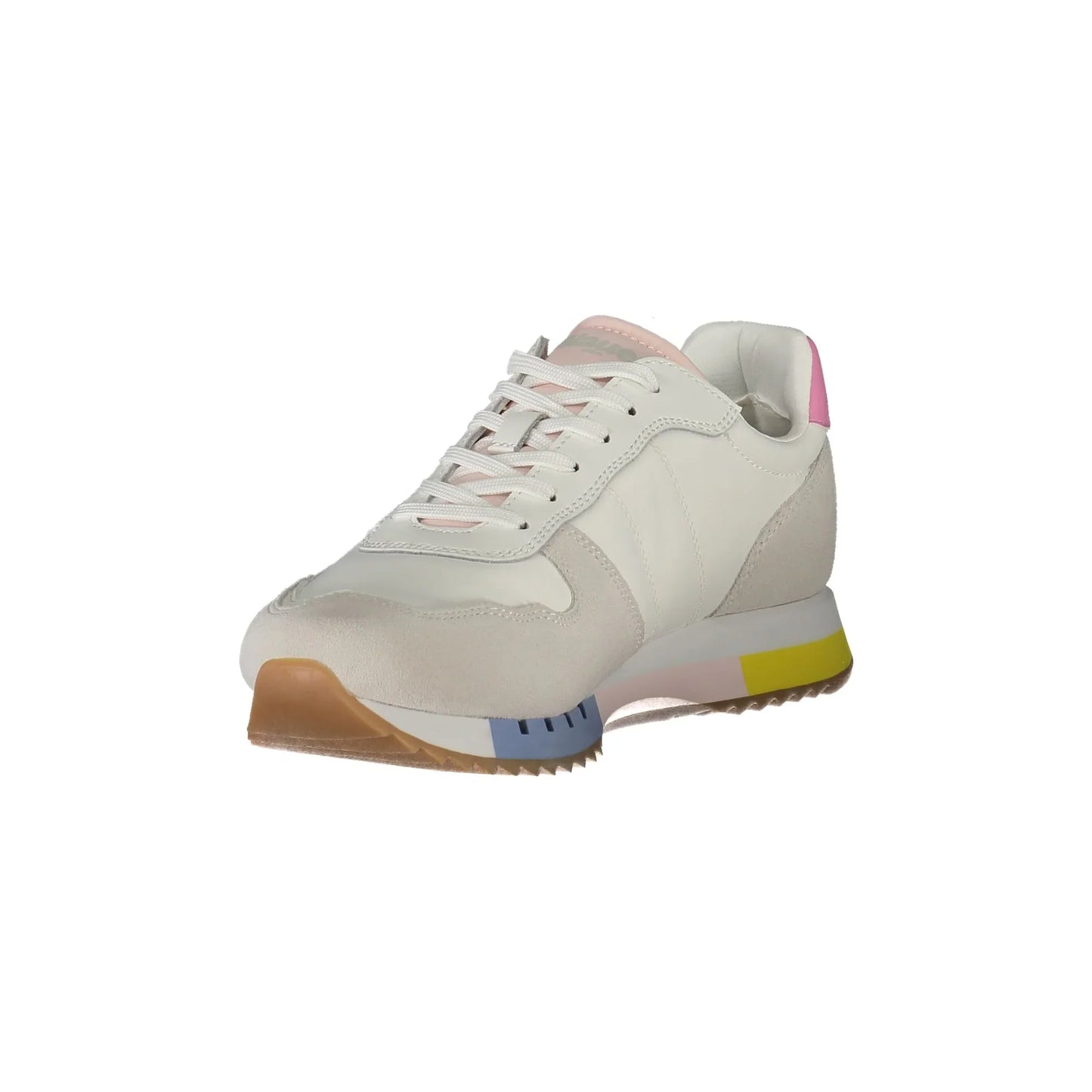 BLAUER Women's White Sneakers with Contrasting Laces and Removable Insole