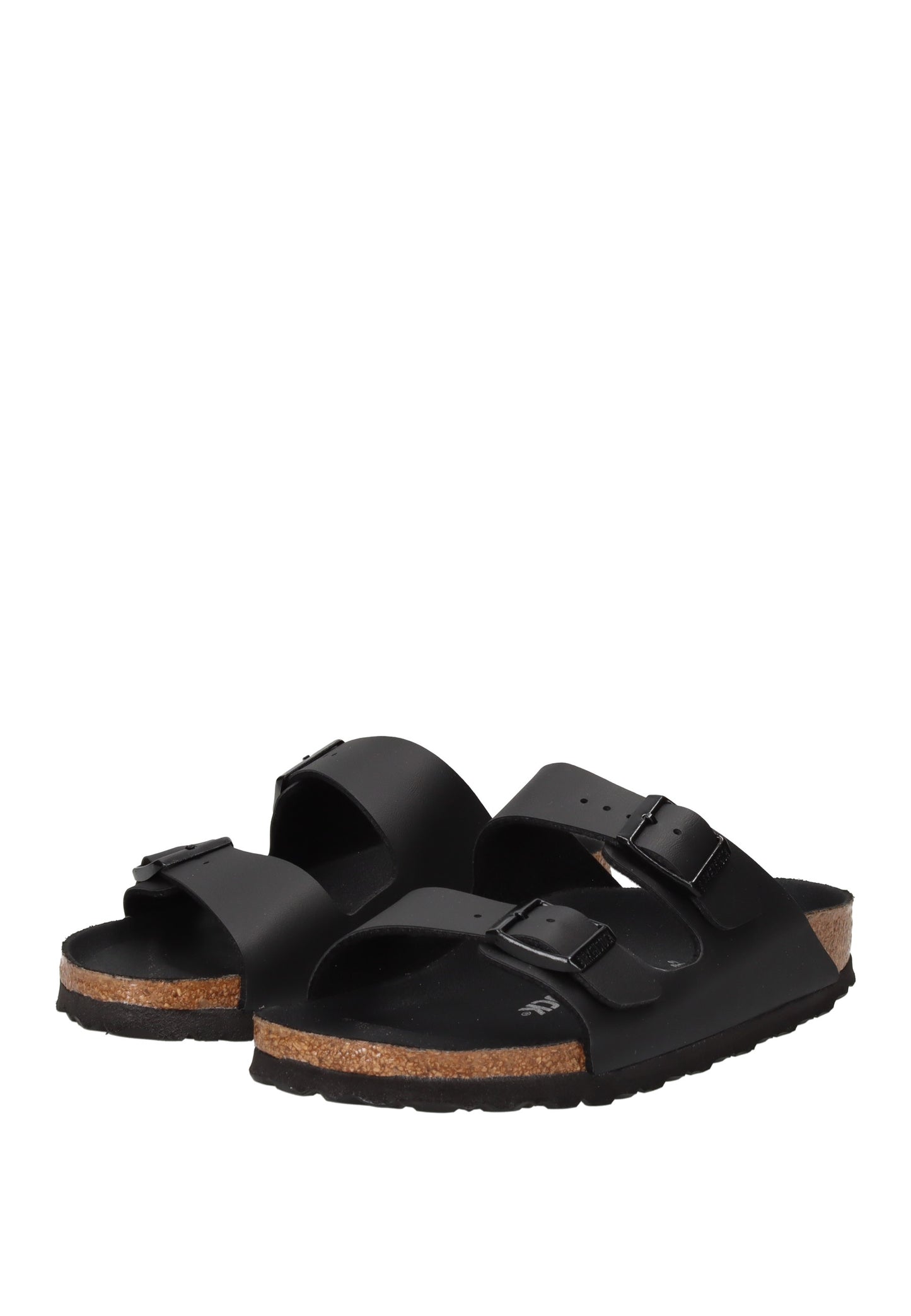 1019069 Sandalo BIRKENSTOCK - monochrome black Arizona BS with adjustable metal buckles and cork-latex footbed.