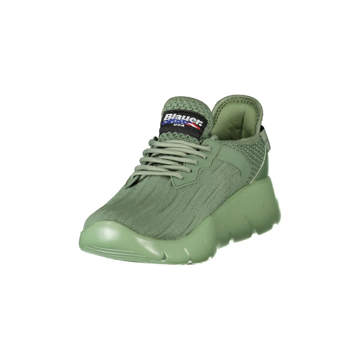 BLAUER Sneakers Uomo Verdi con Lacci e Dettagli a Contrasto