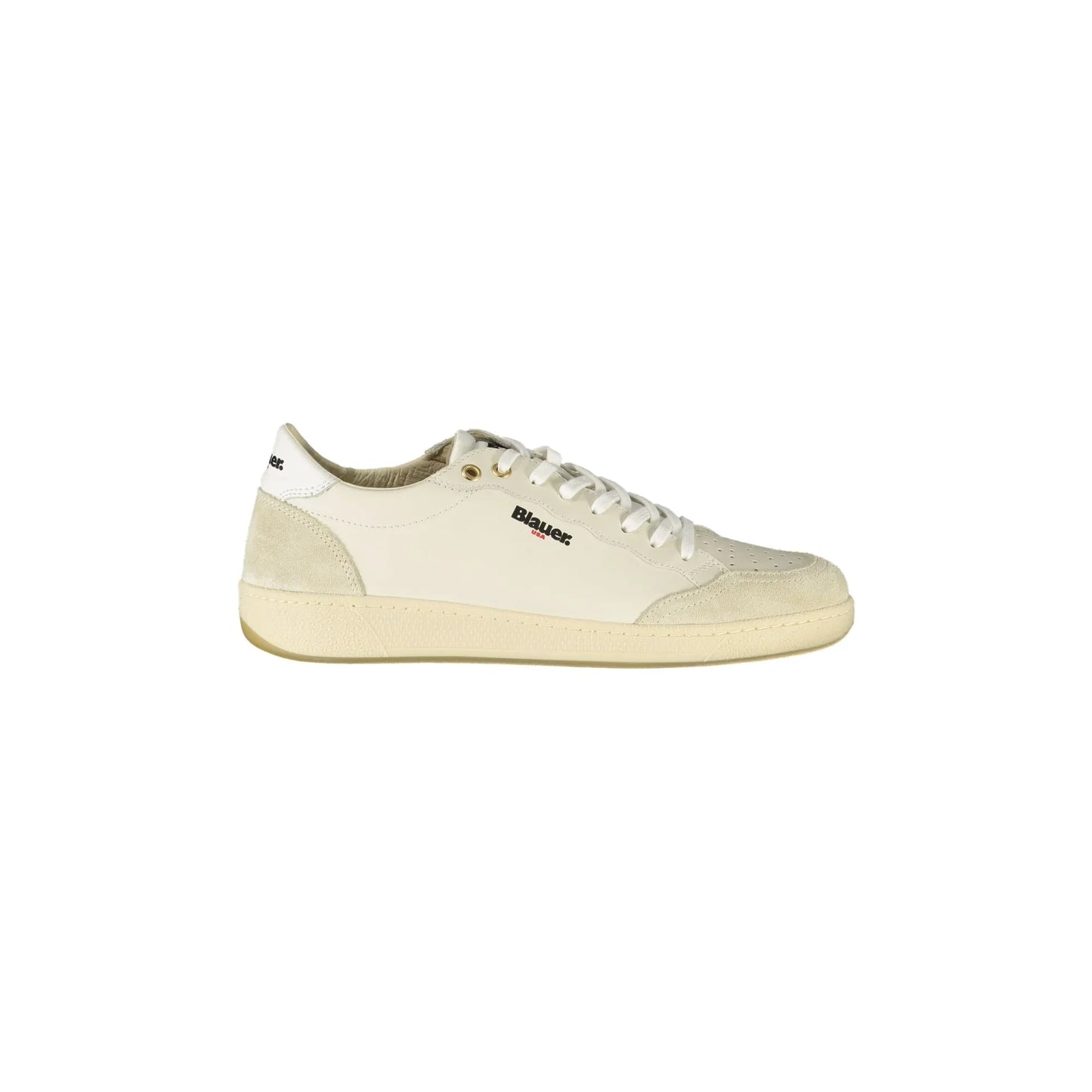 Weiße Herren-Sneaker von BLAUER mit Schnürsenkeln und kontrastierenden Details