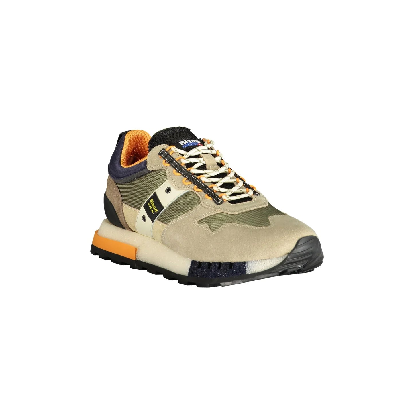 BLAUER Scarpe Sneakers Uomo Verdi con Dettagli a Contrasto