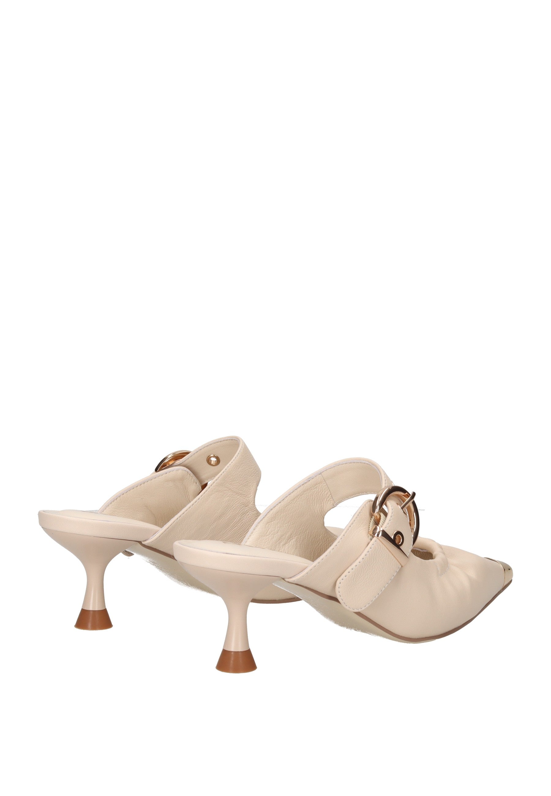 S6GLOW03/LEA Sandalo APEPAZZA, sandali beige con tacco alto e fibbia, comfort dal sottopiede in memory foam.
