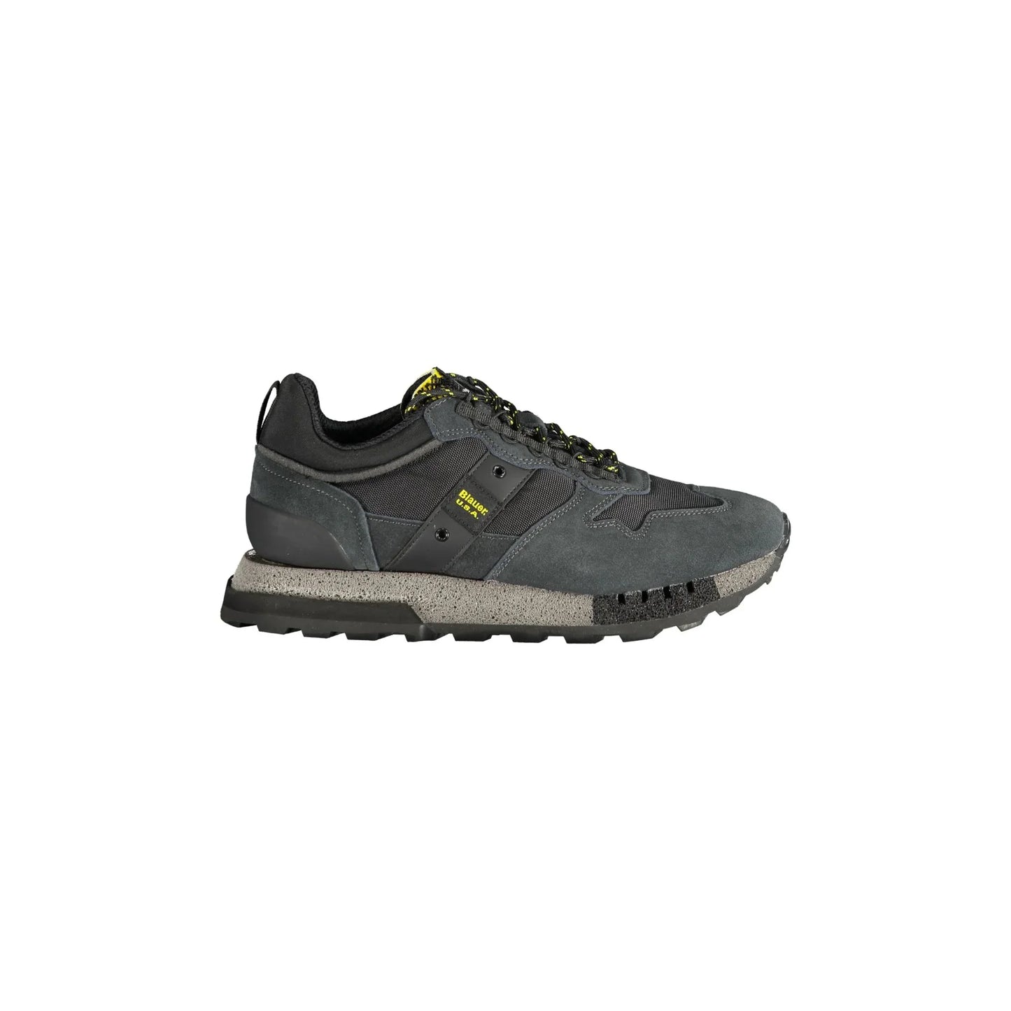 BLAUER Men's Black Sports Shoes with Contrasting Details