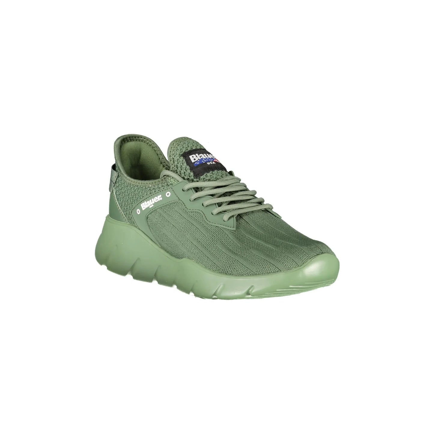 BLAUER Sneakers Uomo Verdi con Lacci e Dettagli a Contrasto