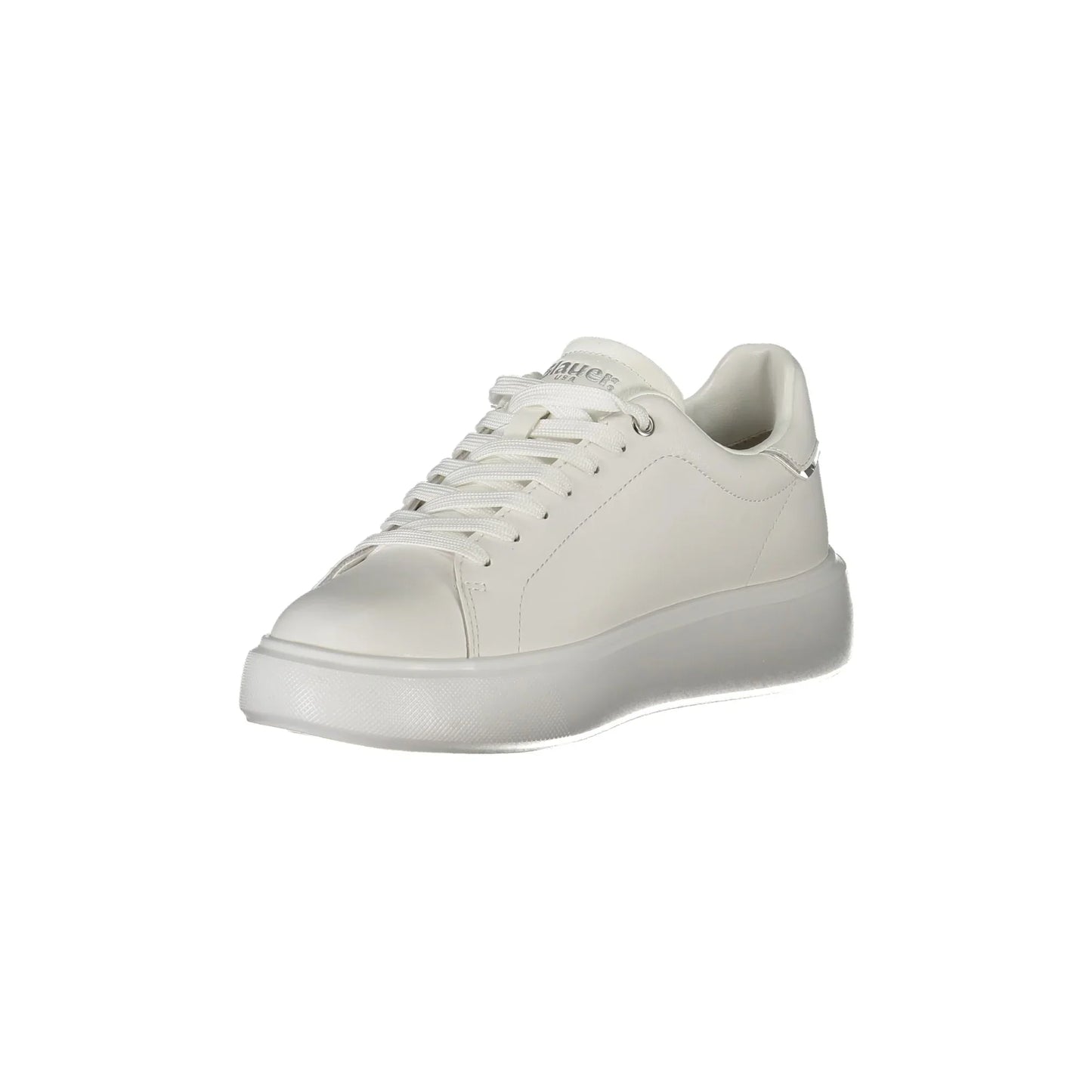 Weiße Damen-Sneaker von BLAUER mit silbernen Strassdetails