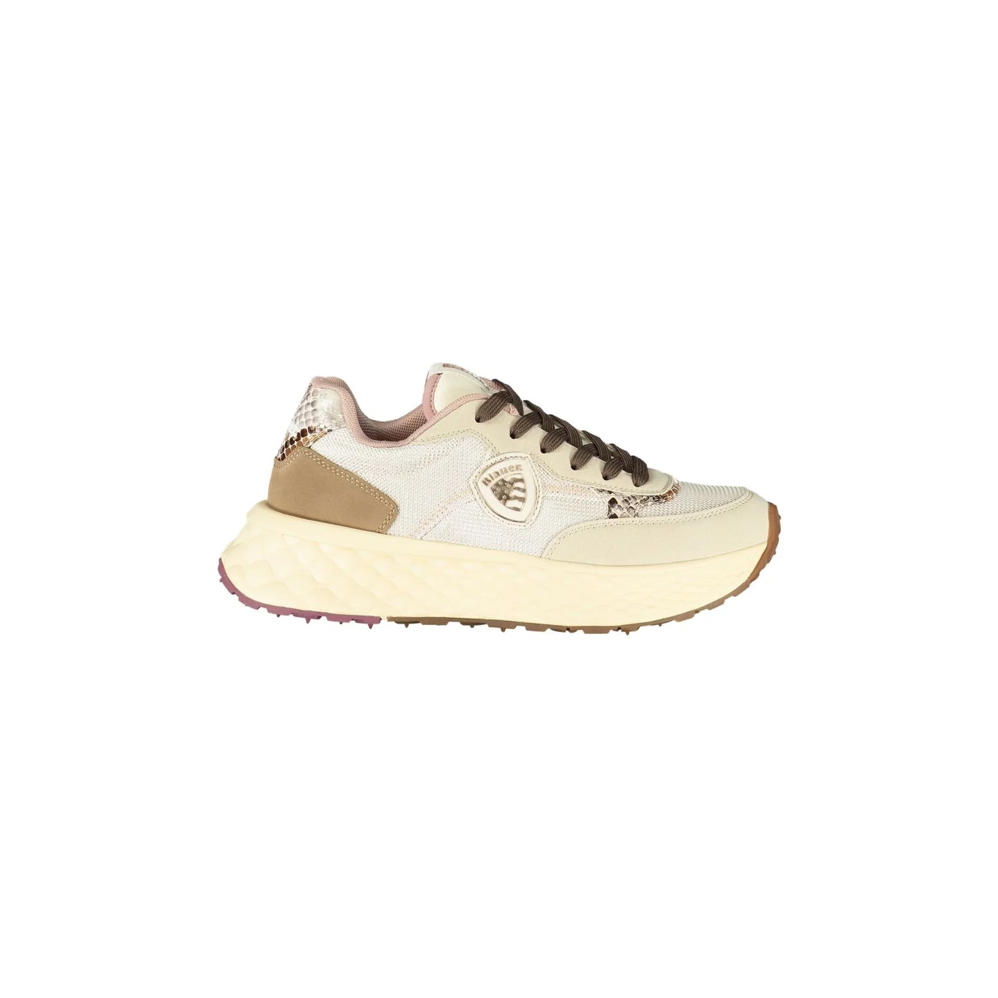 Beigefarbene Damen-Sneaker von BLAUER mit Schnürsenkeln und kontrastierenden Details