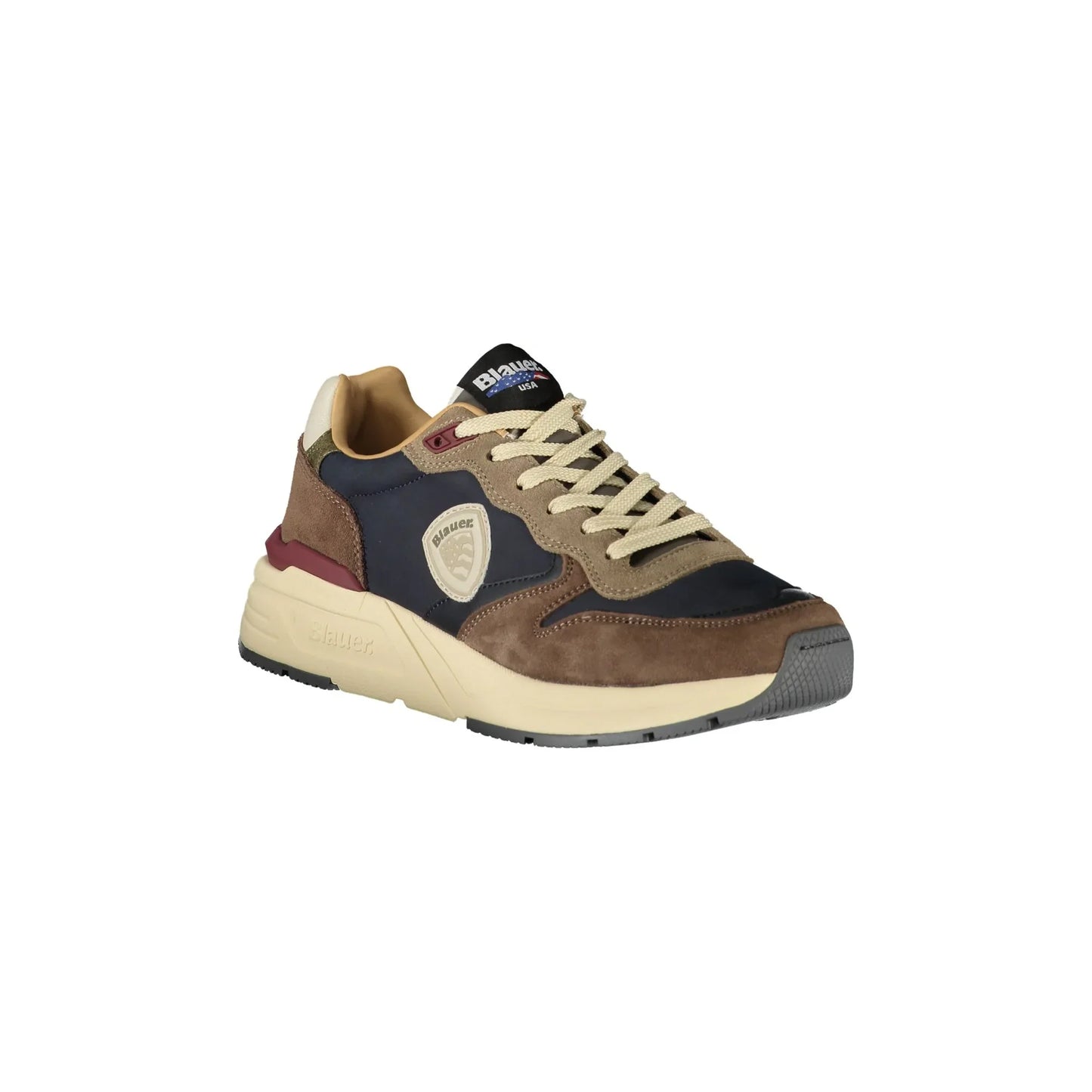 BLAUER Sneakers Uomo Blu con Lacci e Dettagli a Contrasto