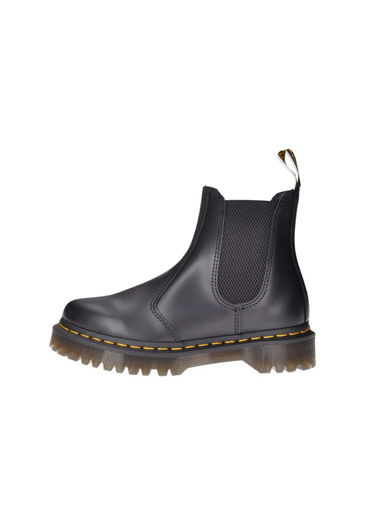 Dr. Martens 2976 Bex black leather Chelsea boots with elastic side panels and rubber sole.