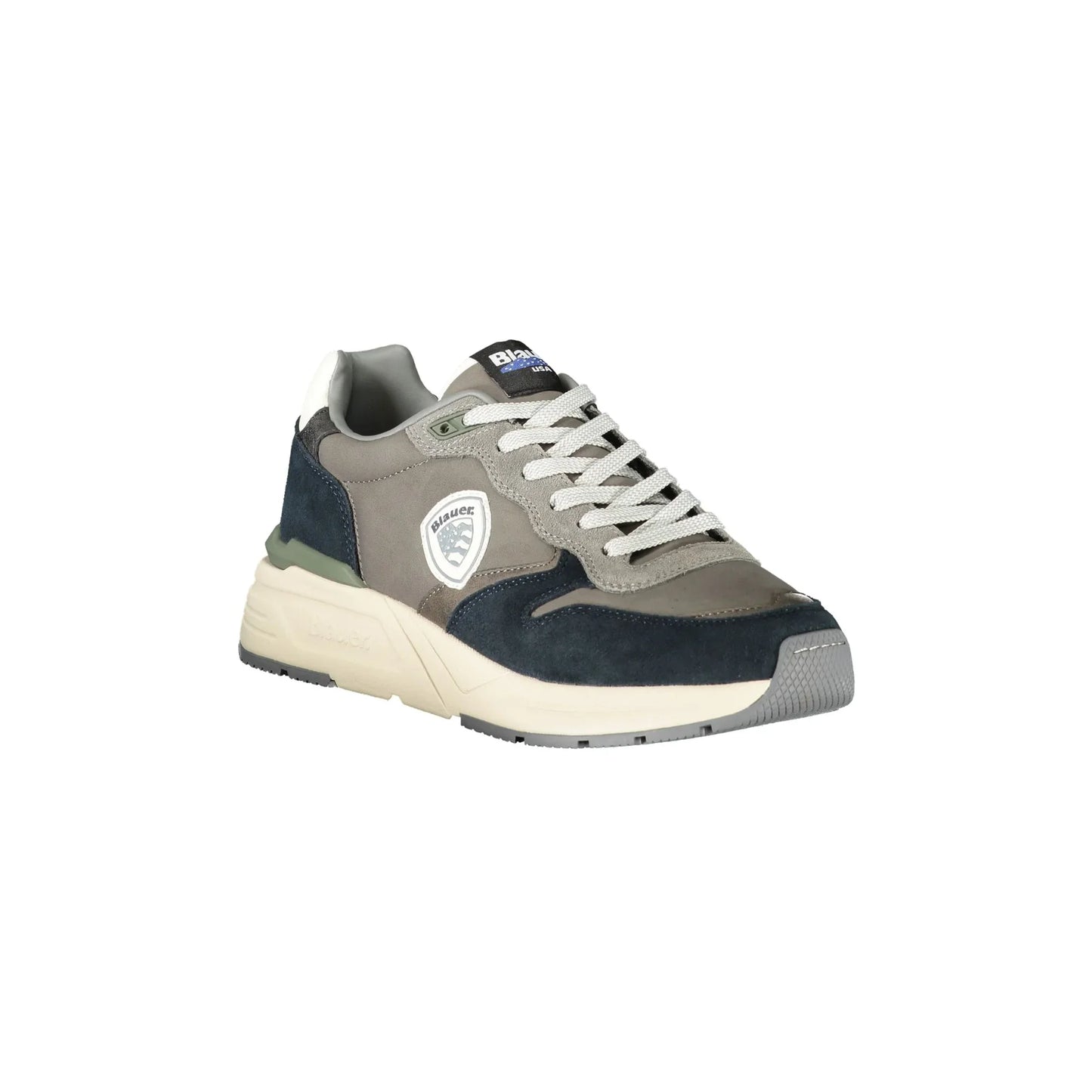 Graue Herren-Sneaker von BLAUER mit Schnürsenkeln und kontrastierenden Details