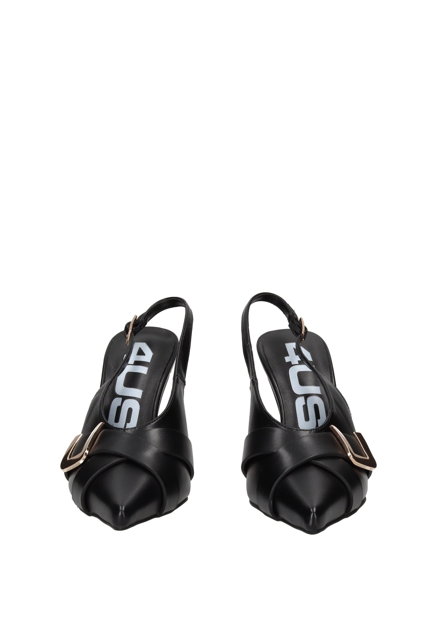 4K2611 Decollete aperto dietro PACIOTTI 4US with stylish crisscross straps in black eco-leather.