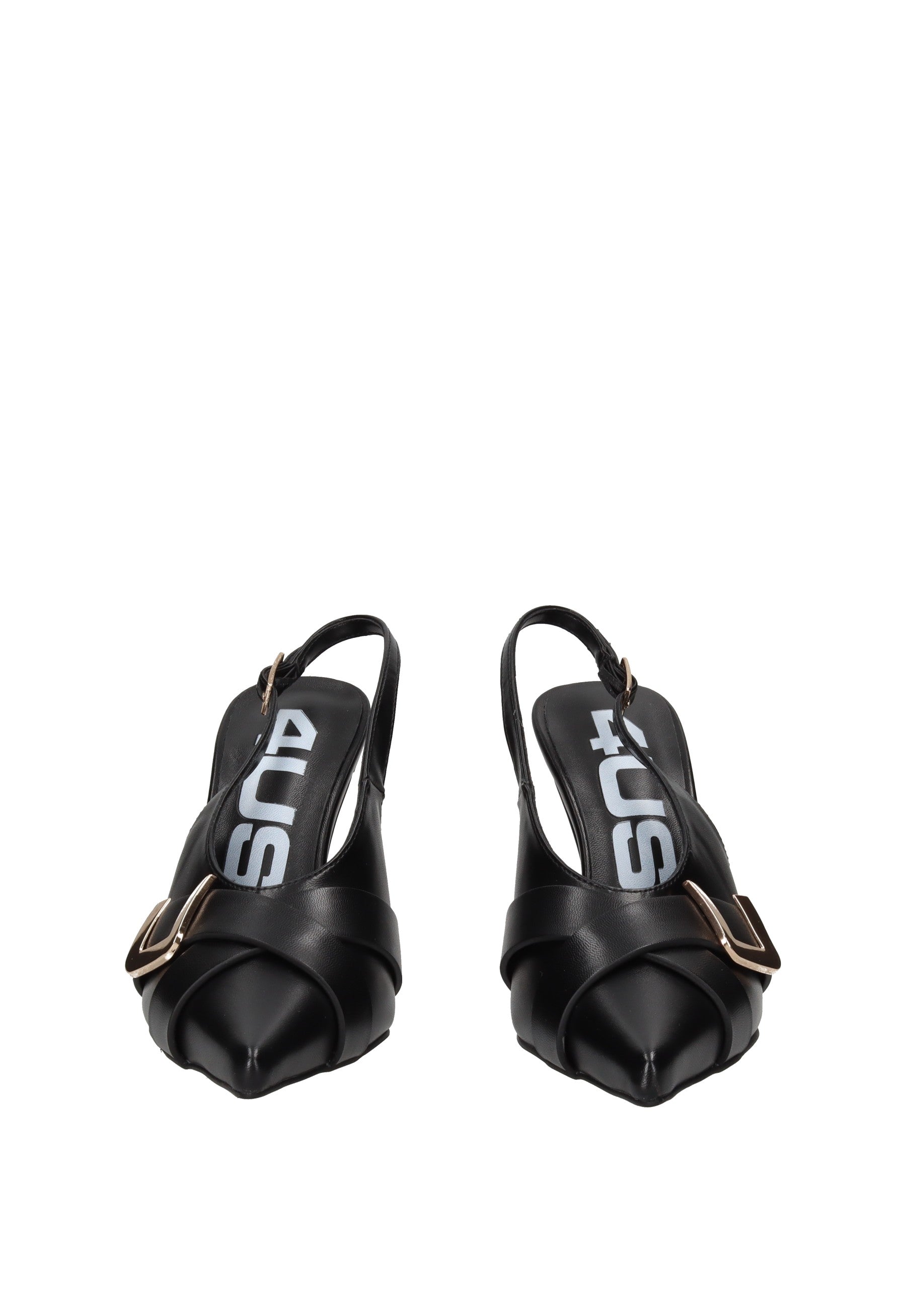 4K2611 Decollete aperto dietro PACIOTTI 4US with stylish crisscross straps in black eco-leather.