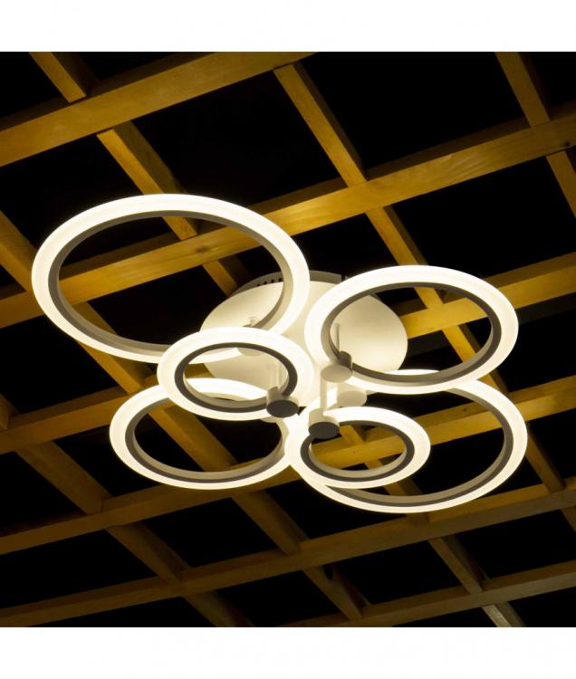 6-Light LED Ceiling Chandelier Circles Modern Ceiling Lamp Warm Light