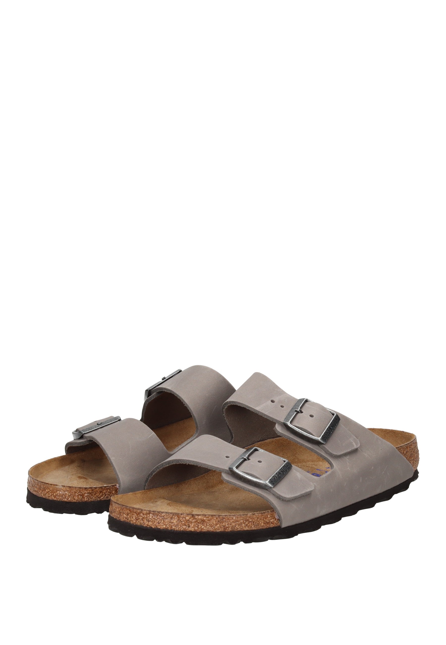 1013645 Sandalo BIRKENSTOCK gray Arizona FBS with adjustable metal buckles and cork-latex footbed.