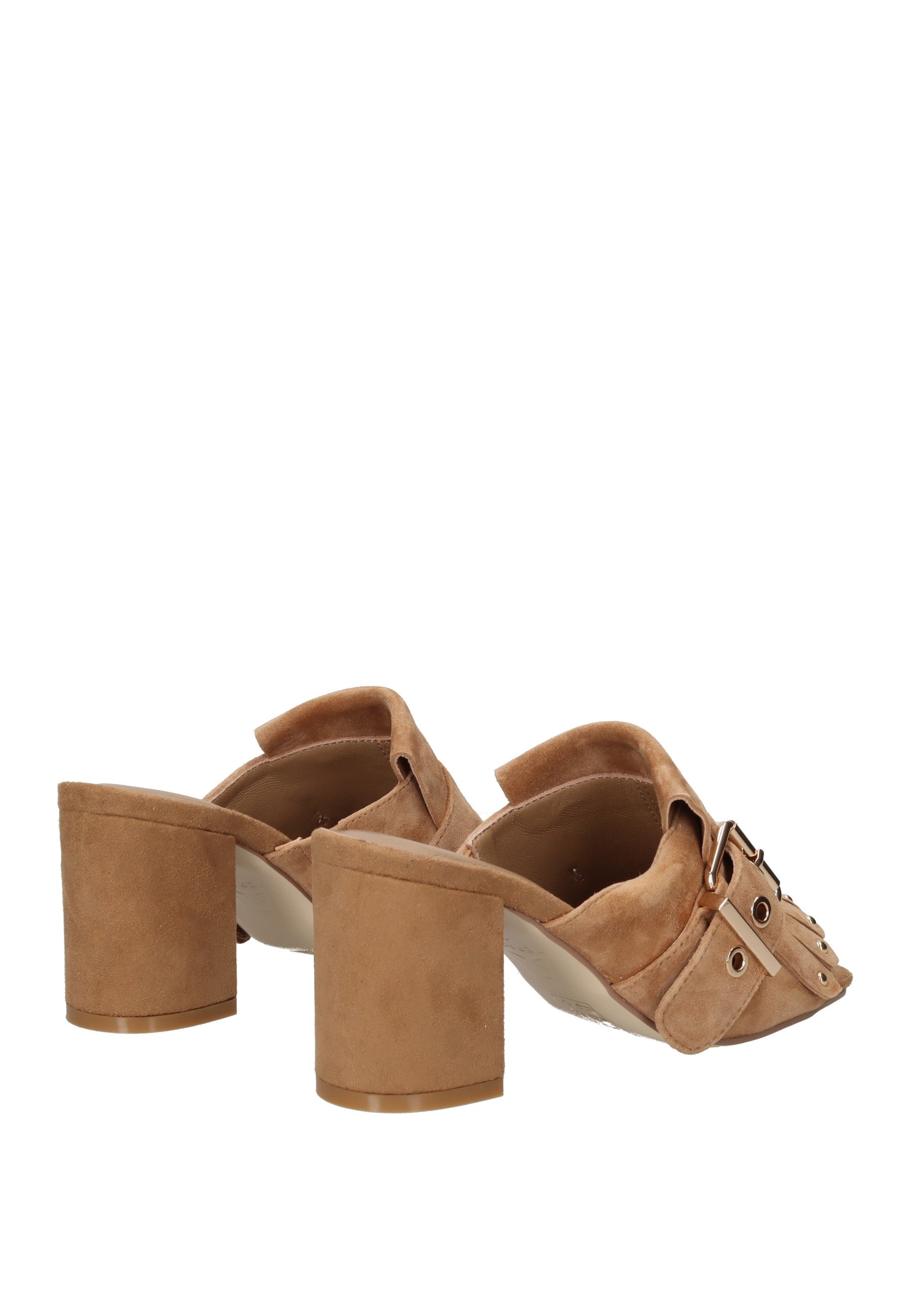 S6FREESIA01/SUE Sandalo APEPAZZA - elegant suede sandals with fringe and adjustable buckle, featuring a comfortable 8 cm heel.
