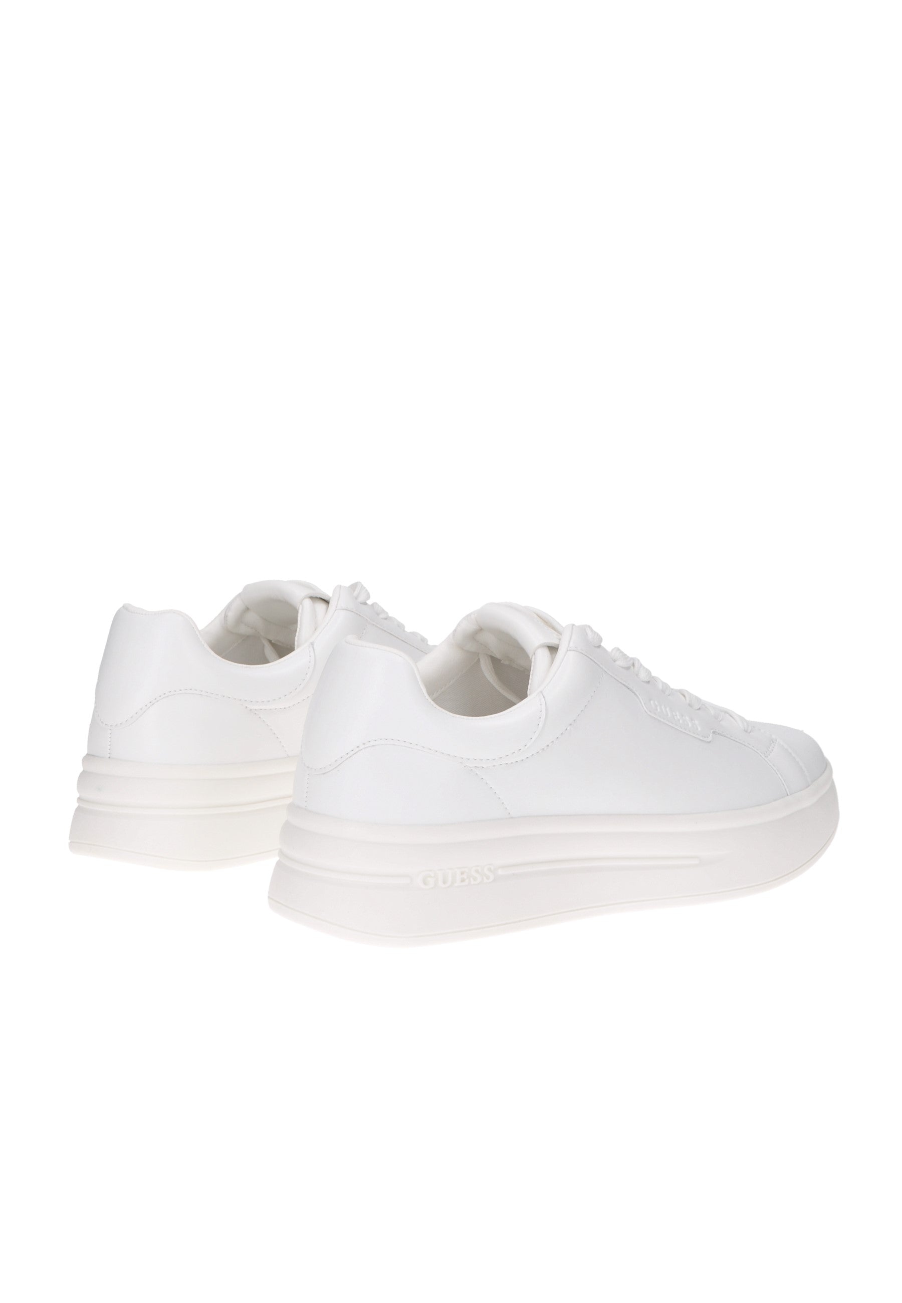 White GUESS Winno sneakers with logo detail and 4 cm cushioned sole, perfect for casual elegance.