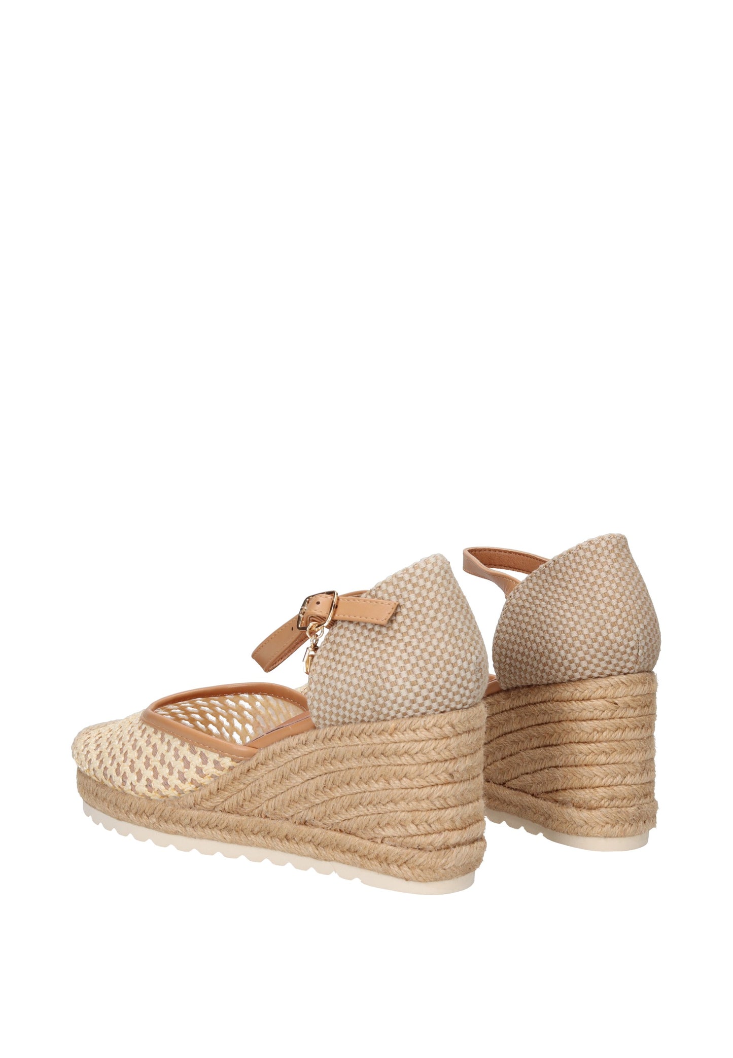 GH112 Espadrillas GOLD&GOLD - elegant espadrilles with a high wedge and ankle strap, perfect for summer style and comfort.