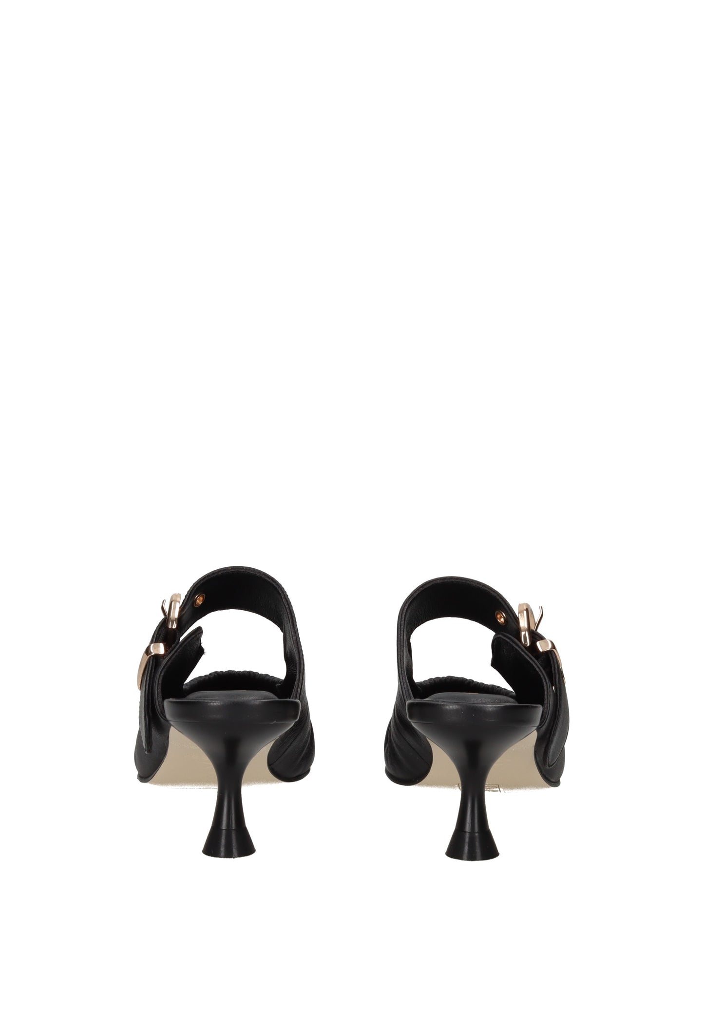 S6GLOW03/LEA Sandalo APEPAZZA black heeled sandals with adjustable strap and memory foam insole