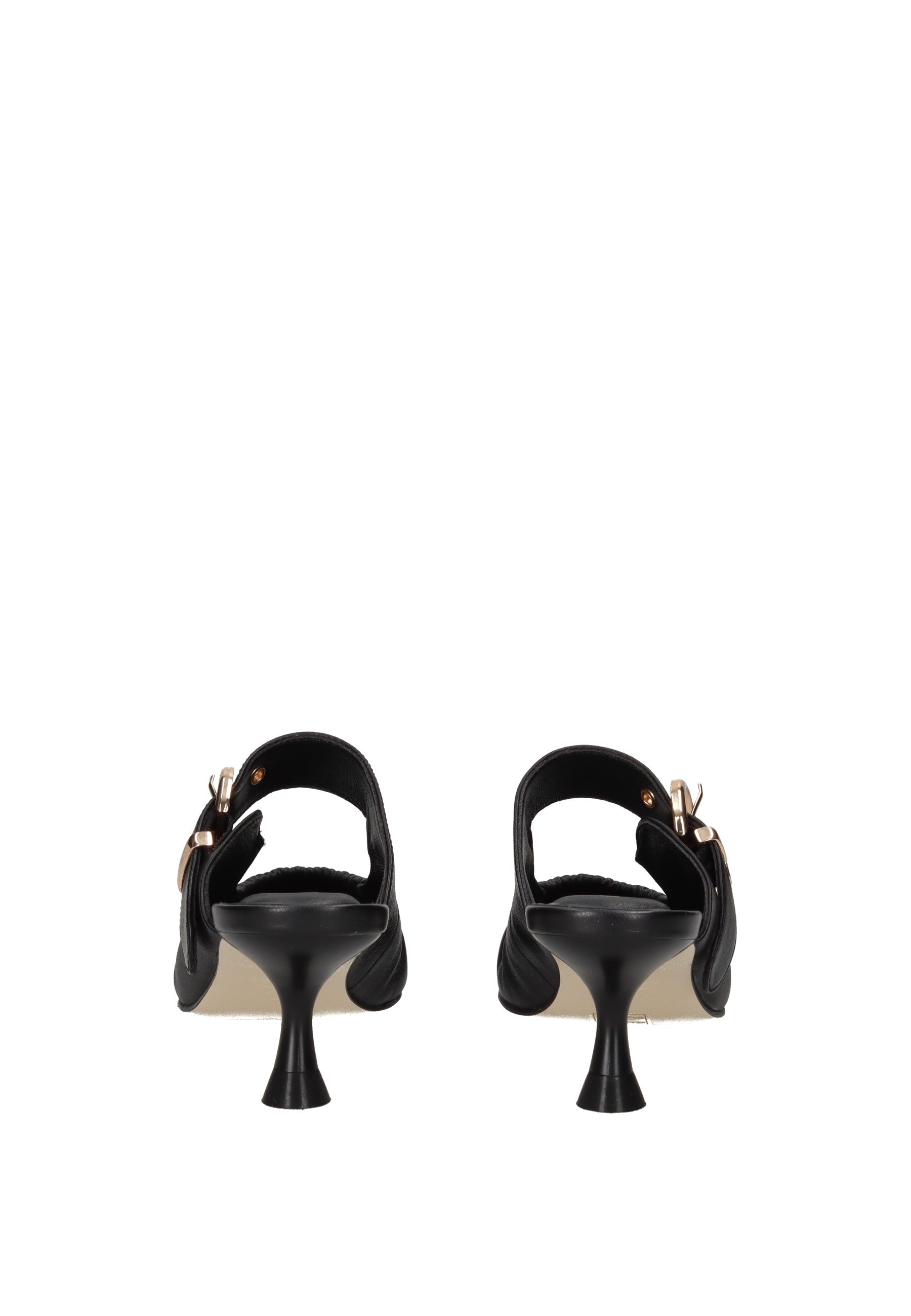S6GLOW03/LEA Sandalo APEPAZZA black heeled sandals with adjustable strap and memory foam insole