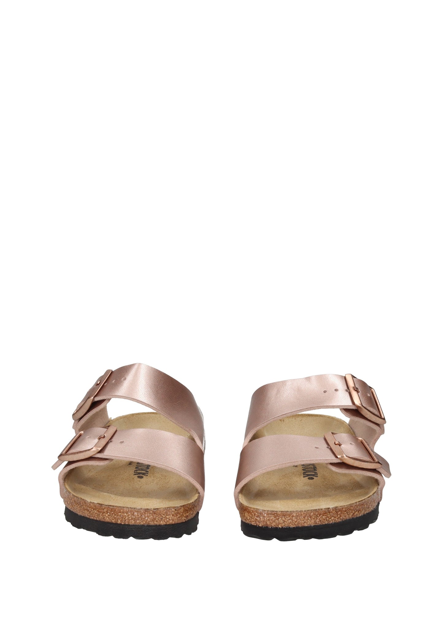 1023960 Sandalo BIRKENSTOCK in rosa con due cinturini e fibbie regolabili, sughero e lattice.
