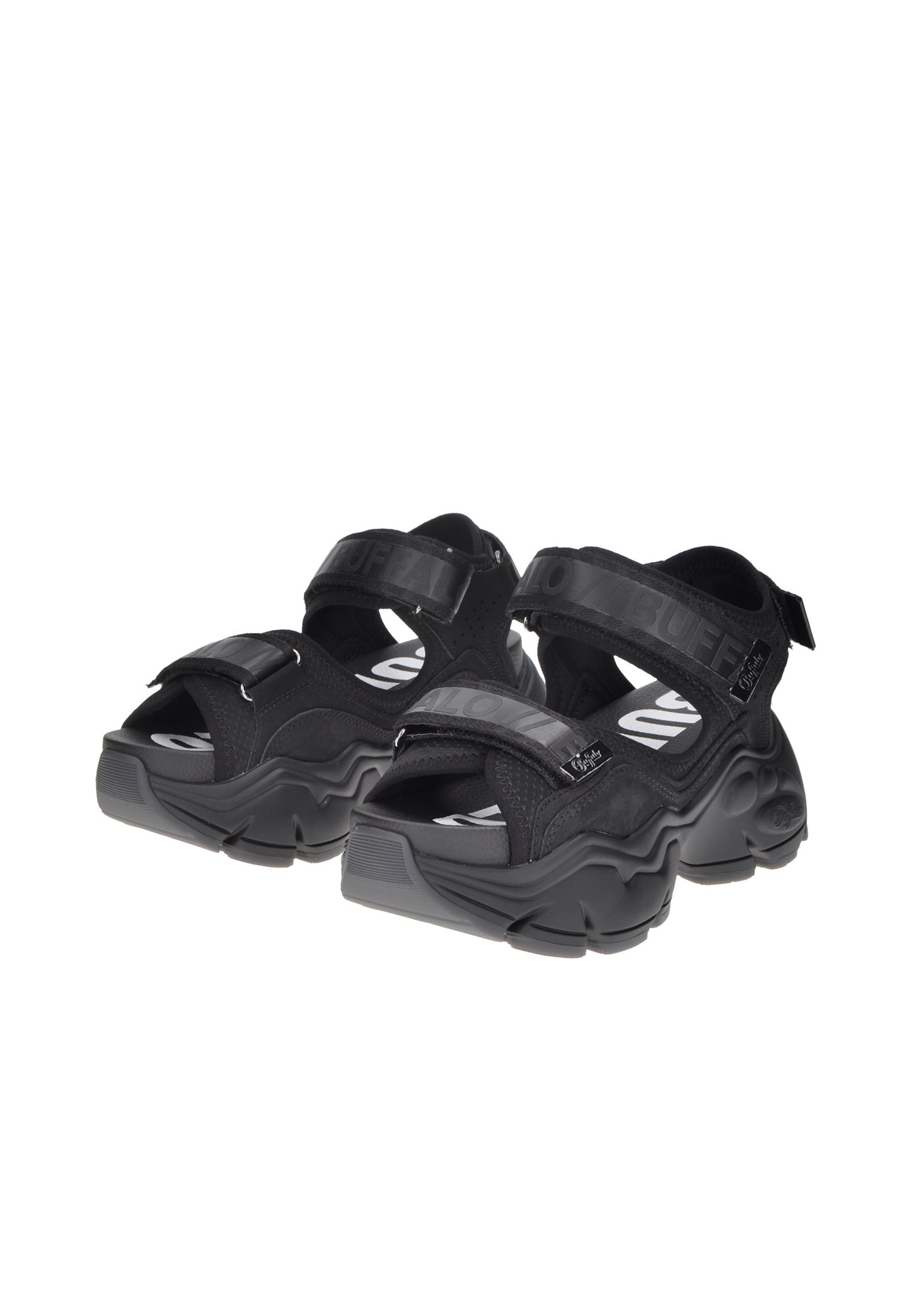 BN1602196 Sandalo BUFFALO in ecopelle vegan con velcro, sottopiede imbottito e fondo gomma alta 6 cm.