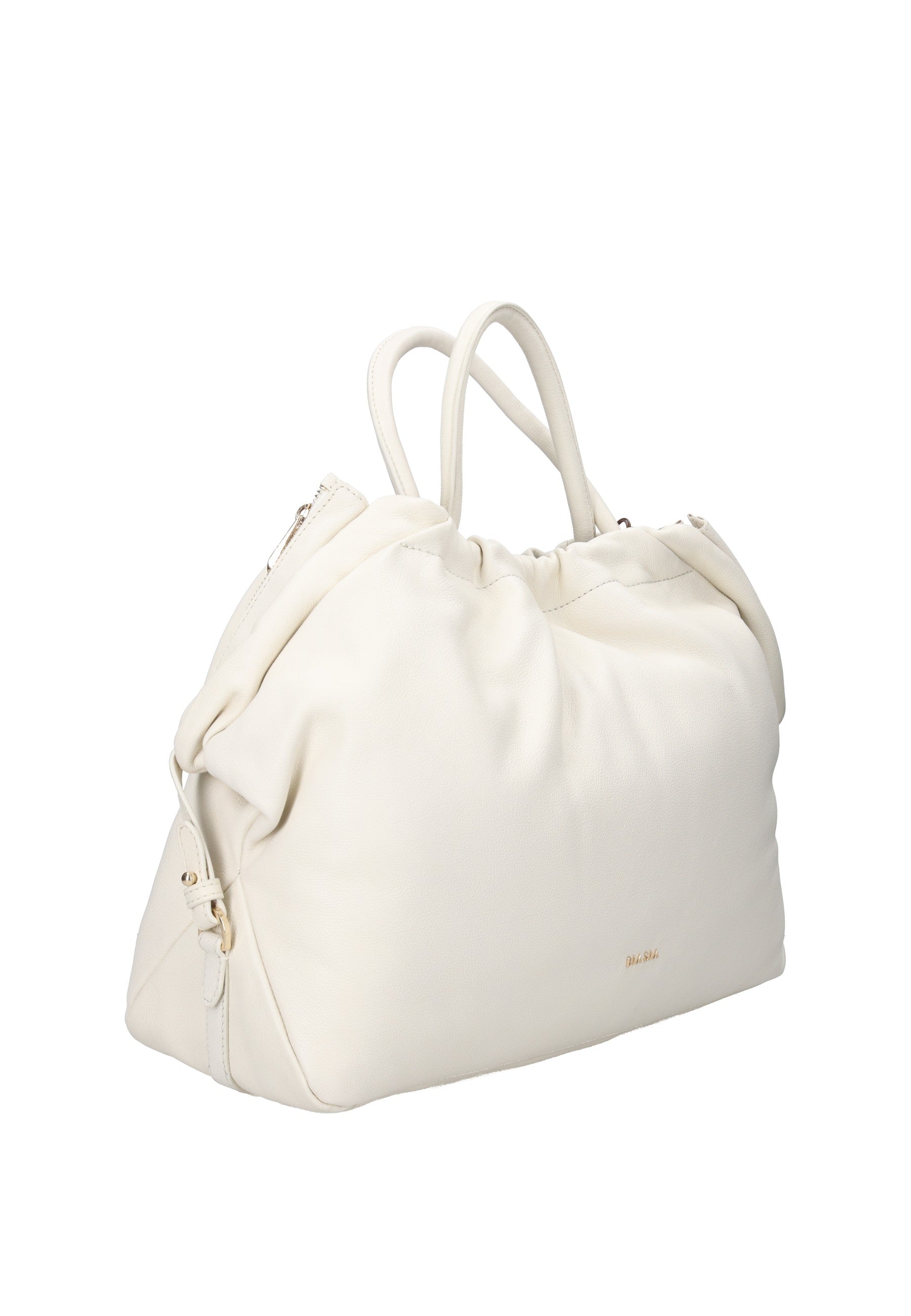 BIBP9E701 Borsa a mano FRANCESCO BIASIA in pelle nappa bianca elegante e versatile.