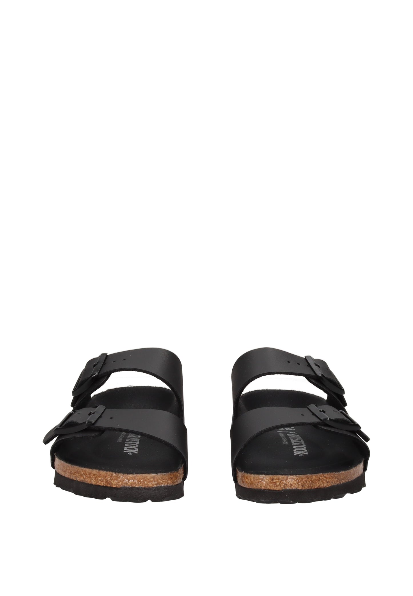 1019069 Sandalo BIRKENSTOCK black with two adjustable buckles and anatomical cork latex footbed.