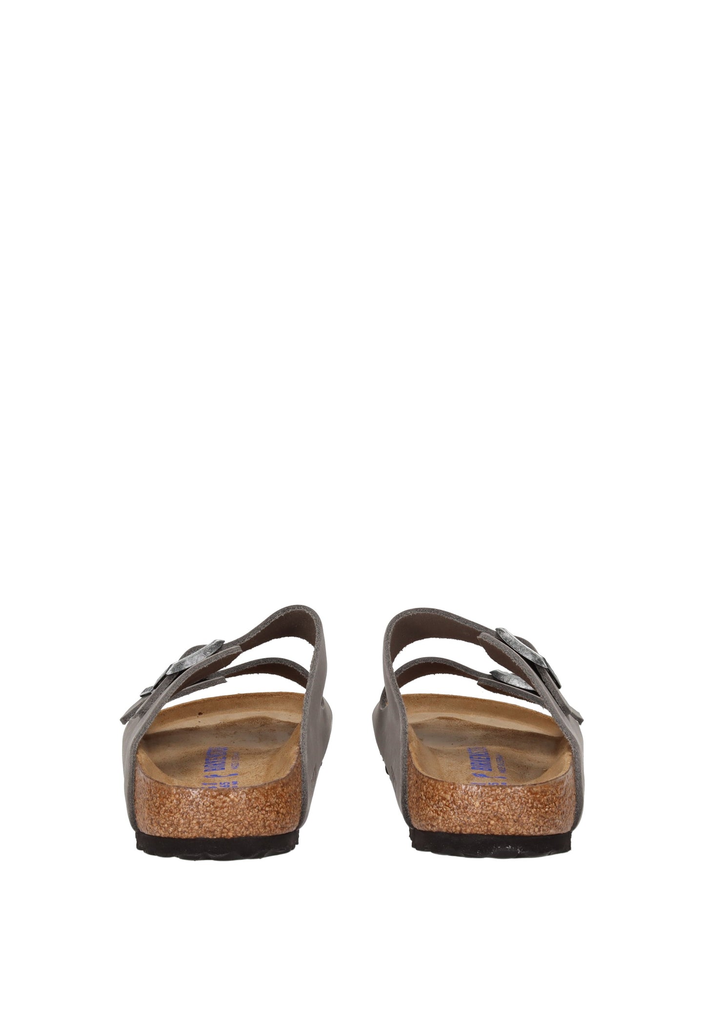 1013645 Sandalo BIRKENSTOCK from the back showcasing the anatomical cork-latex footbed and adjustable metal buckles.