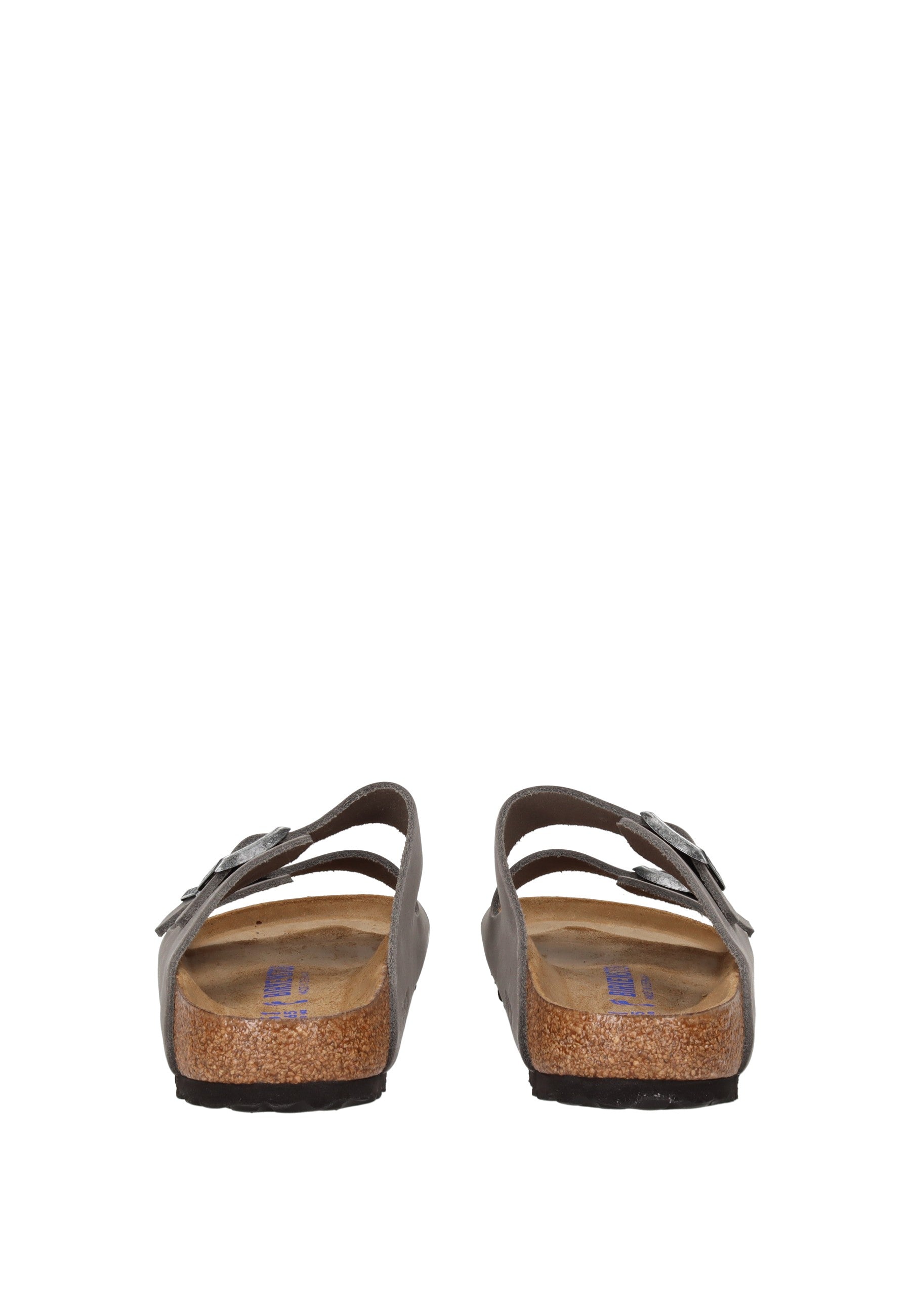 1013645 Sandalo BIRKENSTOCK from the back showcasing the anatomical cork-latex footbed and adjustable metal buckles.