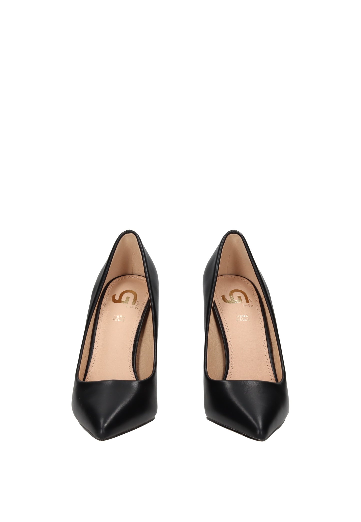 GP846 Decollete GOLD&GOLD elegant black high heel shoes with a sophisticated design and padded insole for comfort.