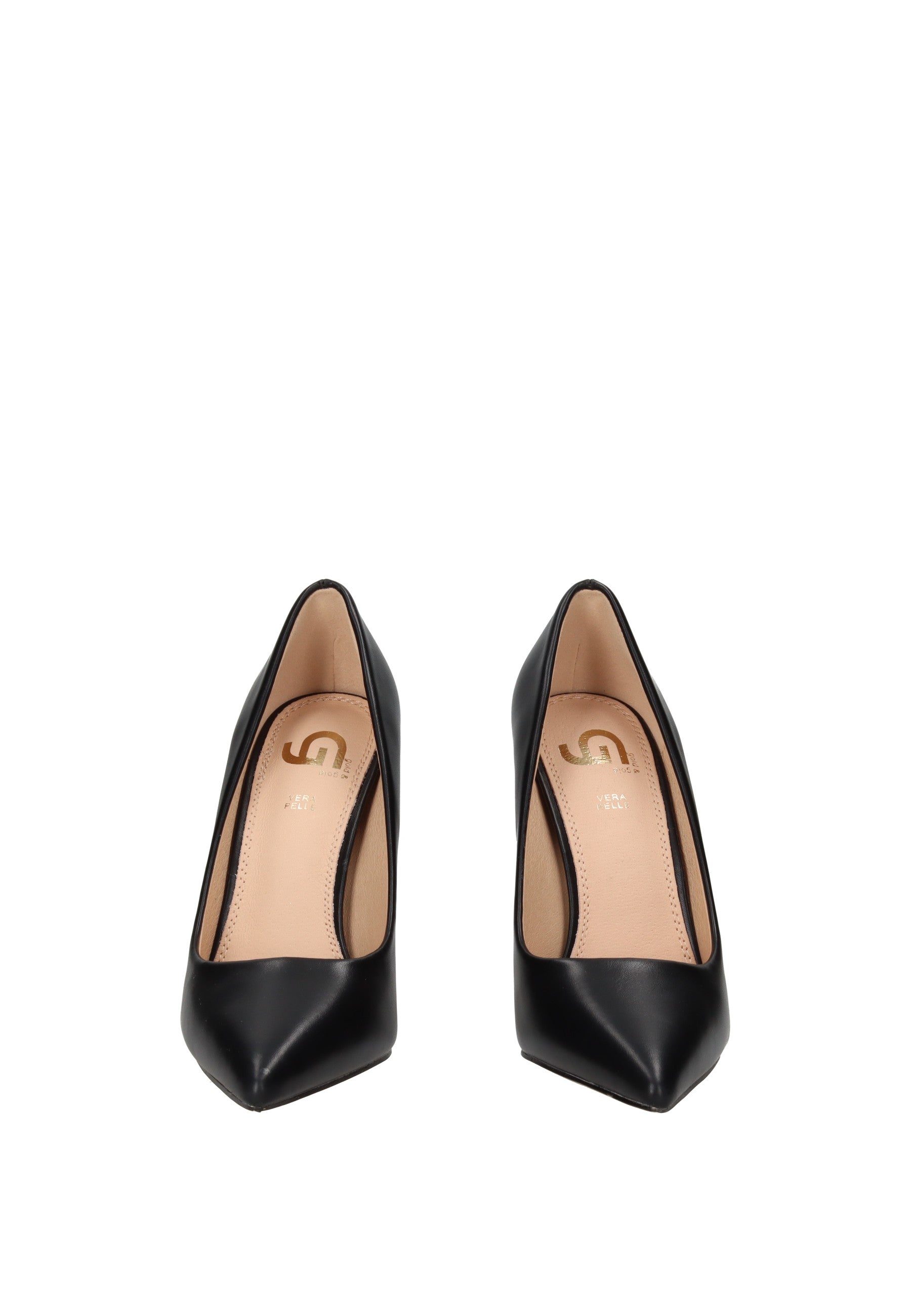 GP846 Decollete GOLD&GOLD elegant black high heel shoes with a sophisticated design and padded insole for comfort.