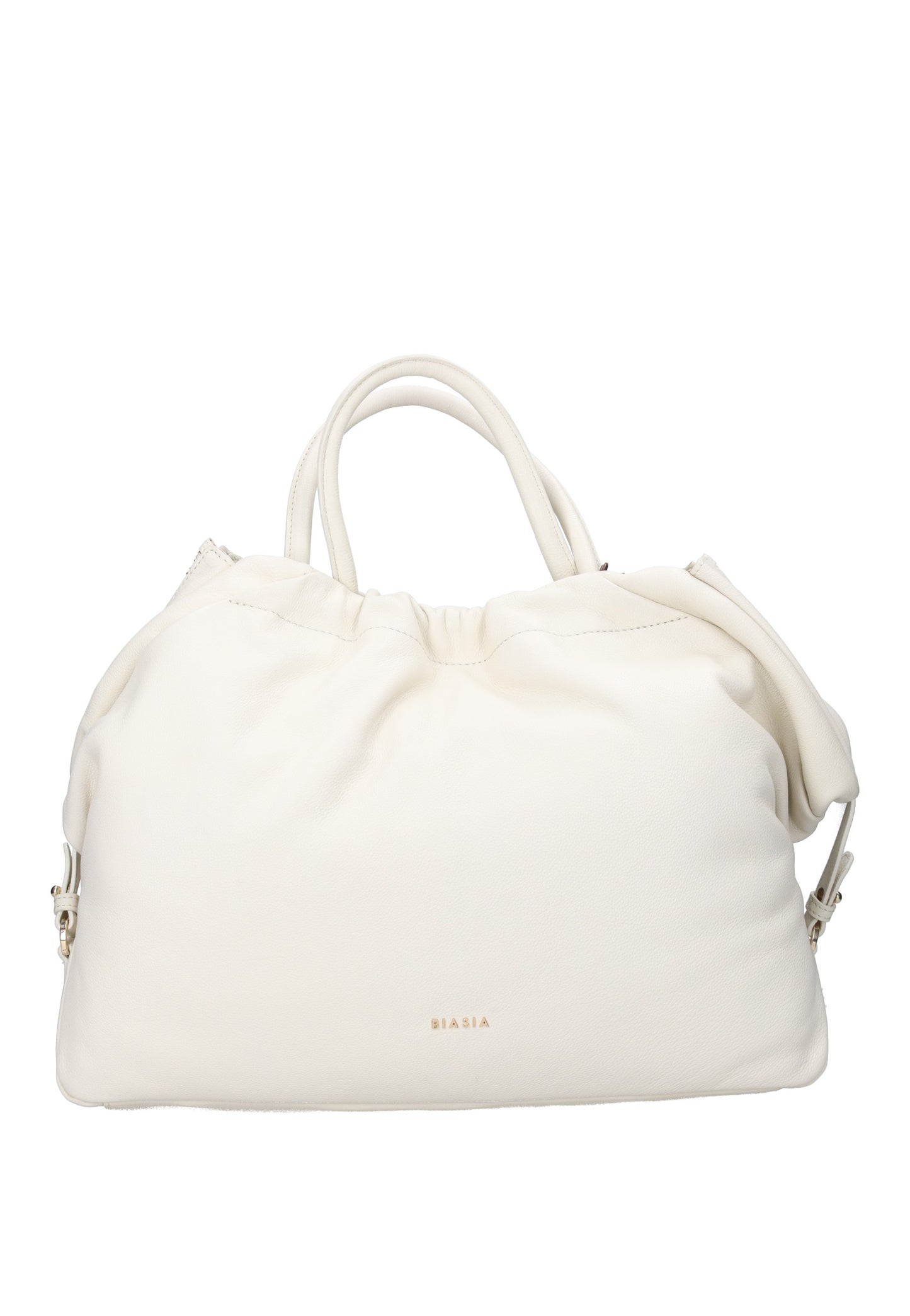 BIBP9E701 Borsa a mano FRANCESCO BIASIA in pelle nappa bianca, elegante e versatile per ogni occasione.