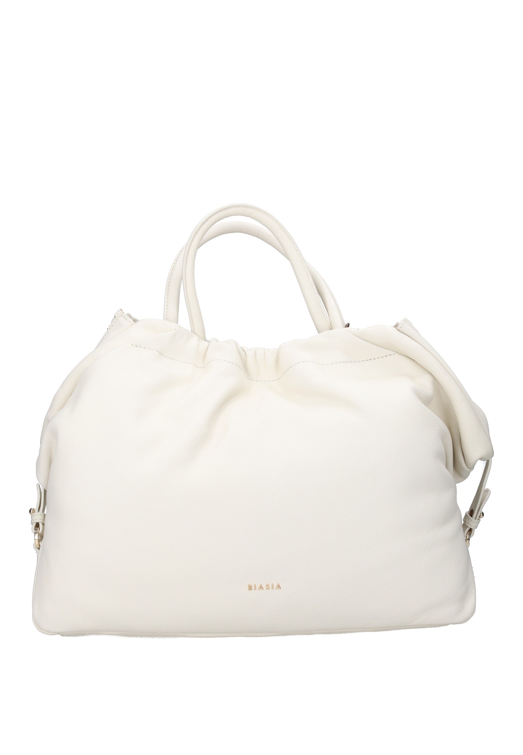 BIBP9E701 Borsa a mano FRANCESCO BIASIA in pelle nappa bianca, elegante e versatile per ogni occasione.