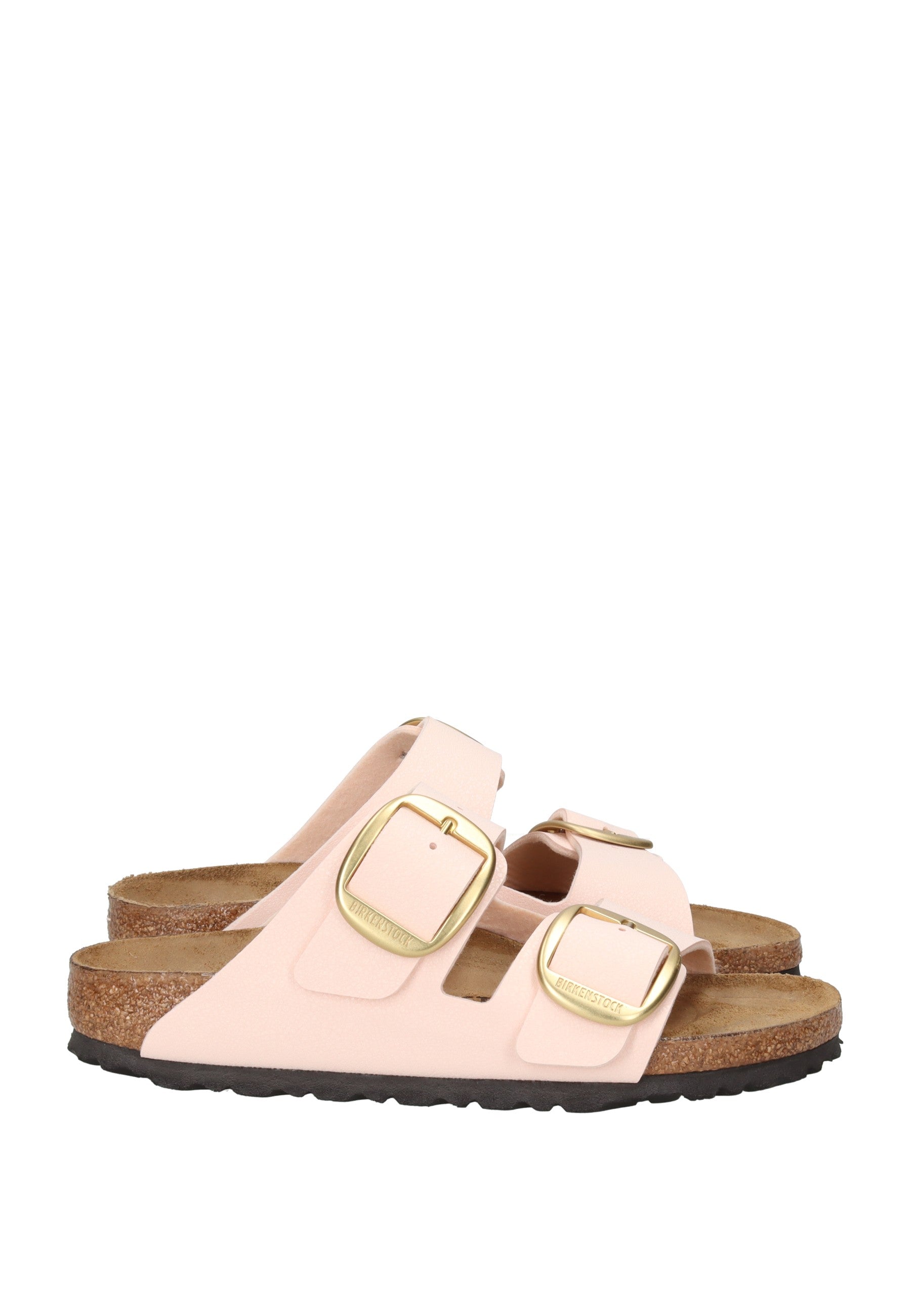 1031566 Sandalo BIRKENSTOCK rosa con fibbie regolabili e suola in gomma, design anatomico in sughero.